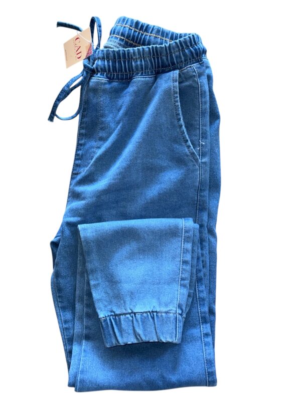 Jogger de mezclilla talla 38/40 elasticado hasta 90cm cintura - Imagen 2