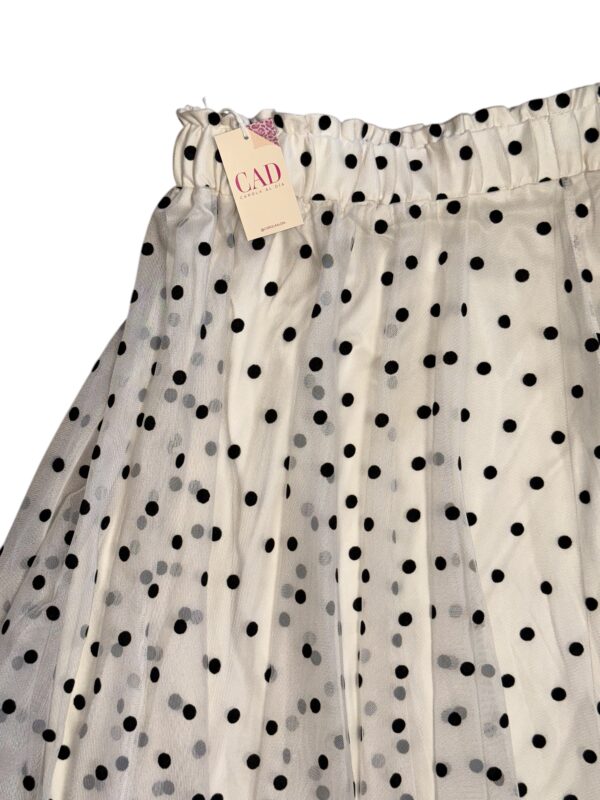 Falda larga gasa blanca lunares negros talla S STRADIVARIUS - Imagen 2