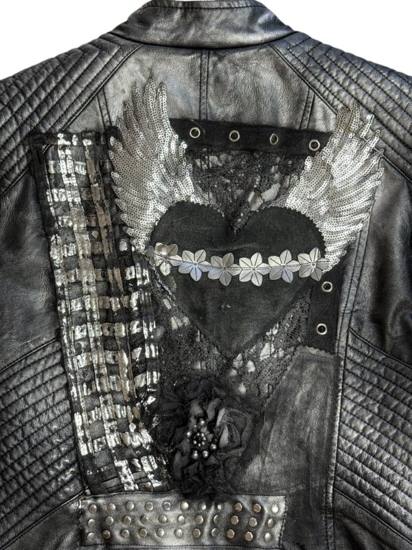 Chaqueta del diseñador Jorge Bejar grafito /plata diseño, S - Imagen 3
